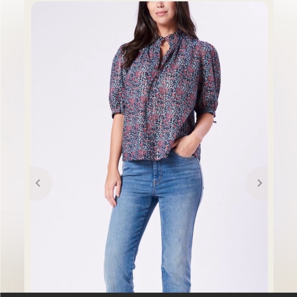 Rebecca Taylor La Vie Cotton Floral Top, Size XS